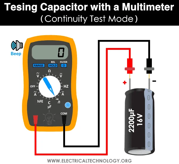 Testing Capacitor using Multimeter By Continuity Test