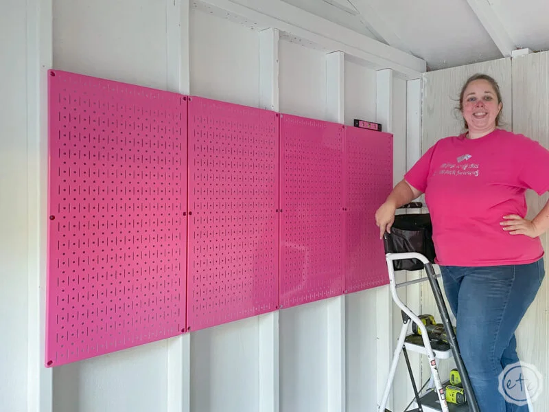 Hanging Metal Wall Control Pegboards in my new Work Shed 1 800x600 1