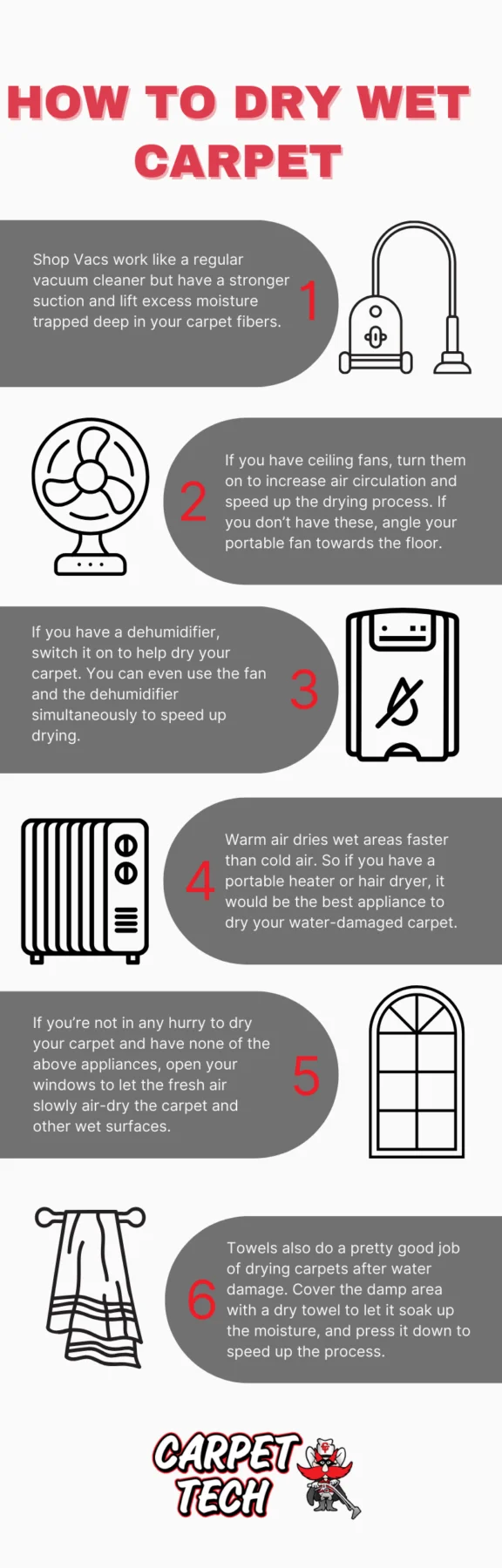 How to dry wet carpet