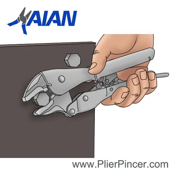 Locking pliers diagram grip bolt