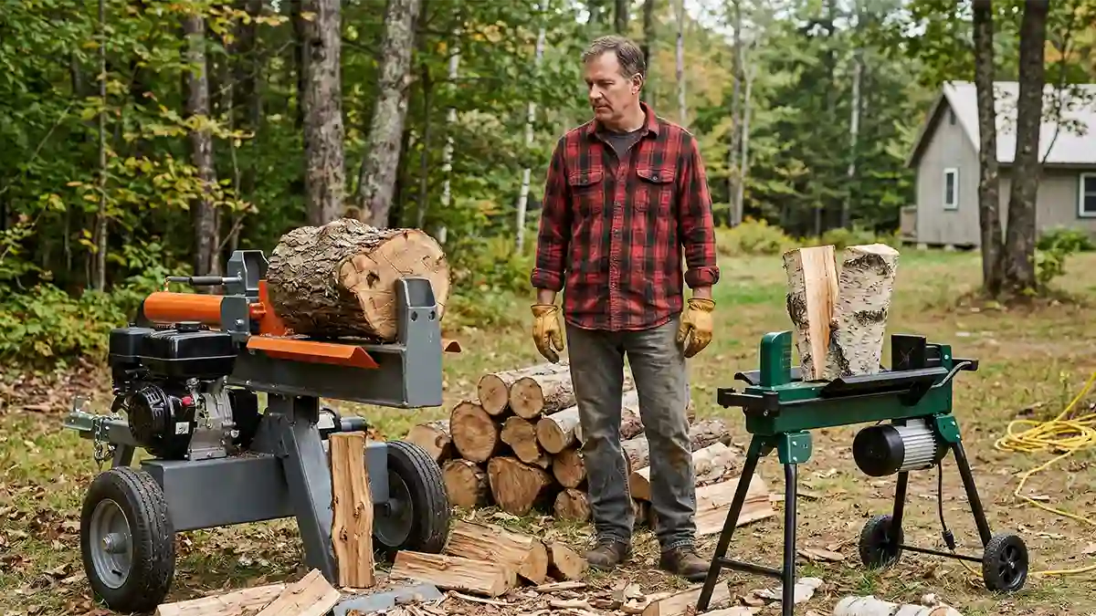 electric log splitter vs gas