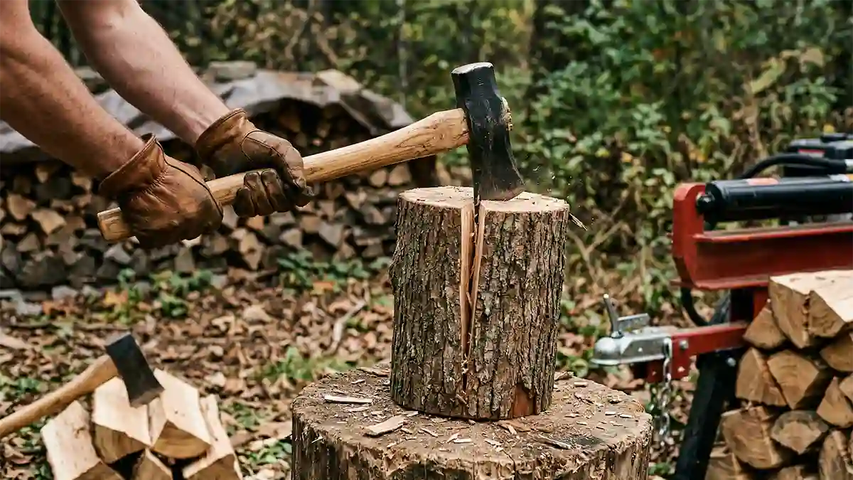 how to split wood logs