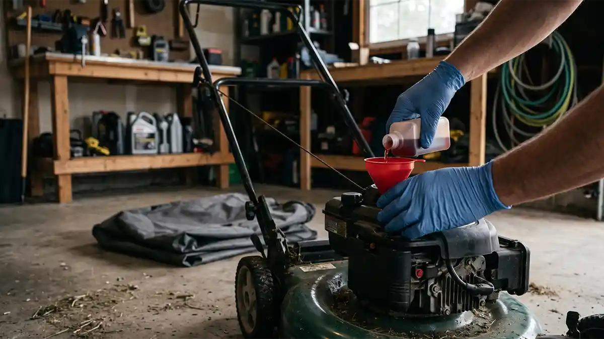 how to store lawn mower