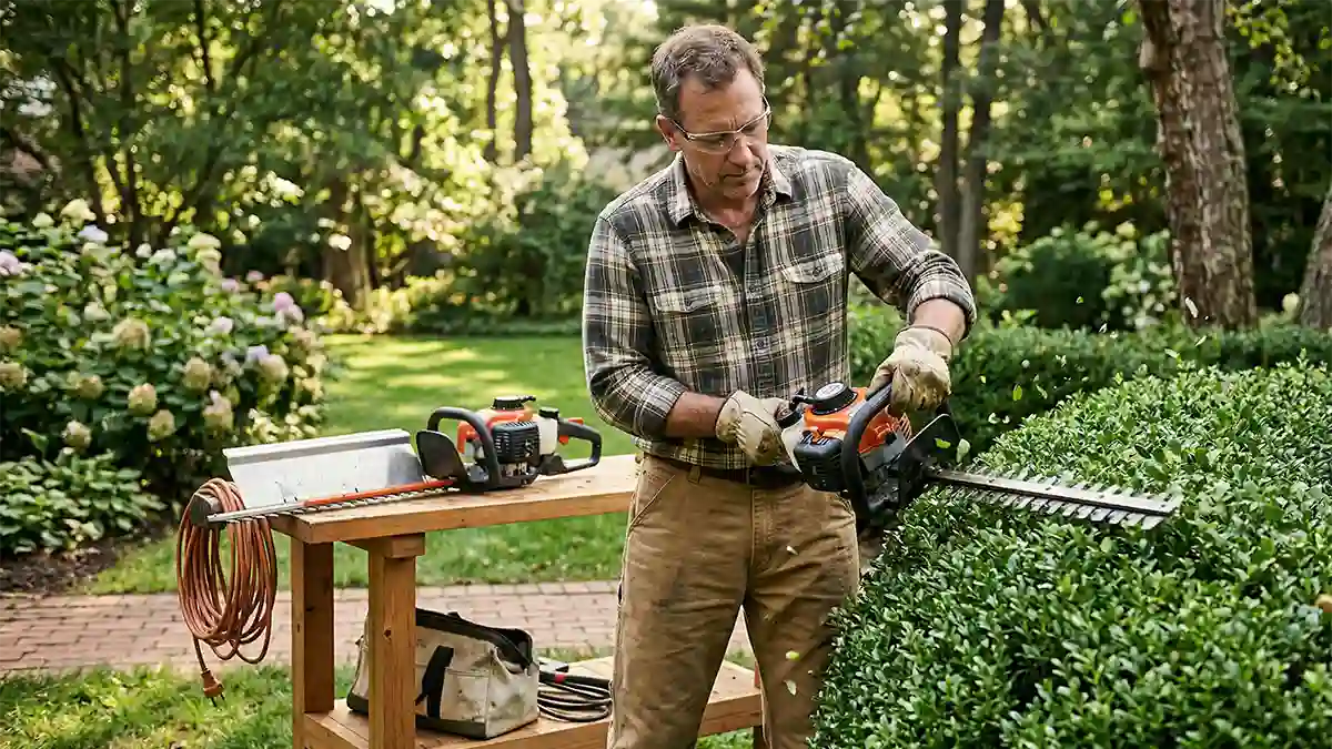 single vs double sided hedge trimmer