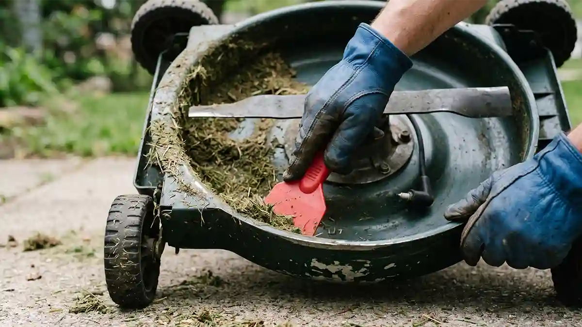 how to clean lawn mower