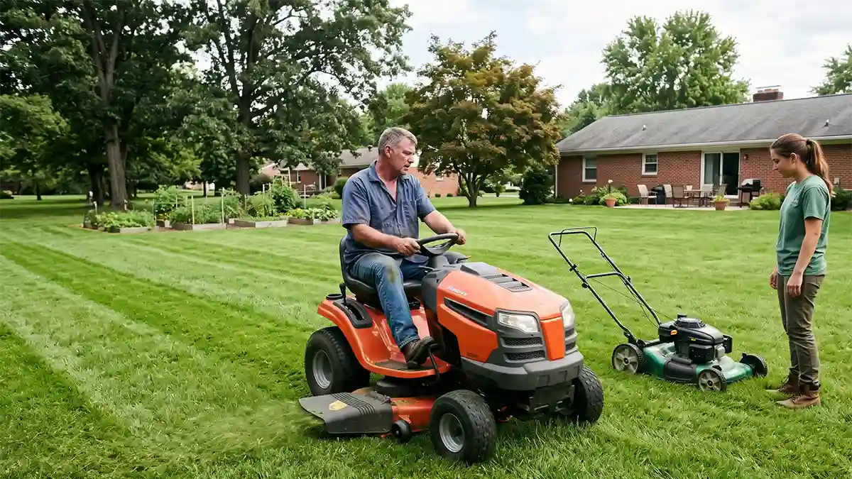 lawn mower vs riding mower