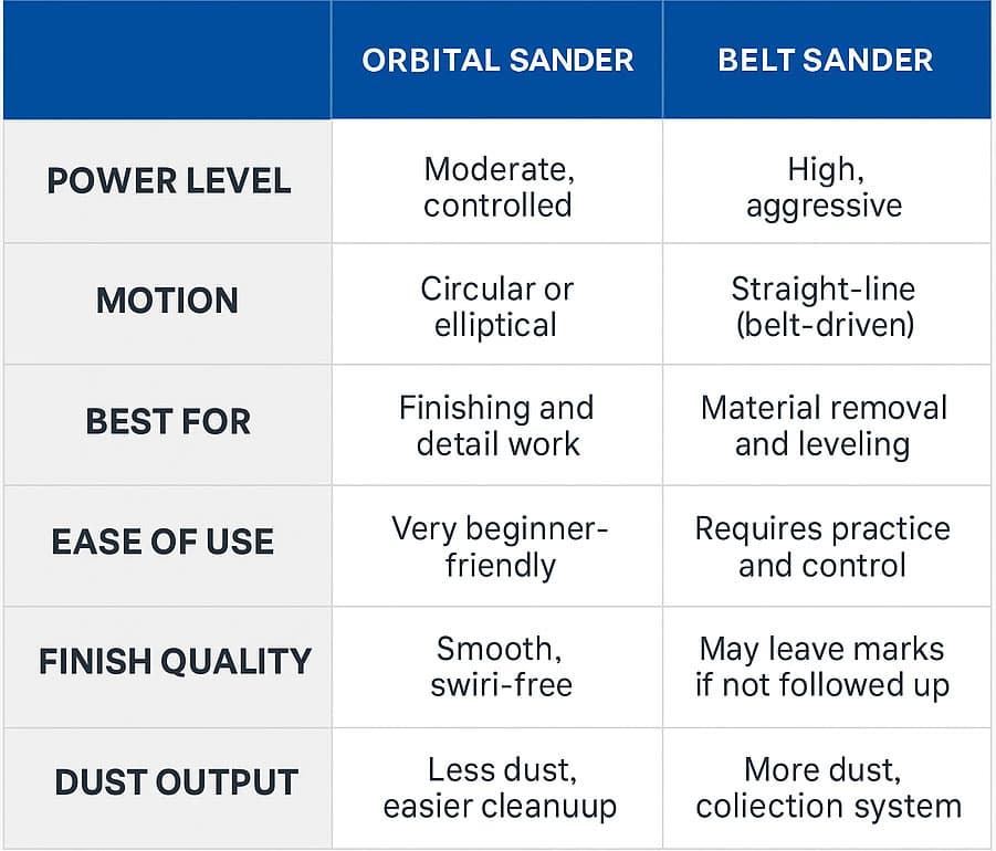 Belt Sander Vs Orbital Sander: Which Tool Should You Choose?